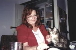 David's sister, Brenda, with her kitten